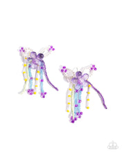 Load image into Gallery viewer, Japanese Blossoms Purple Seed Bead Earring