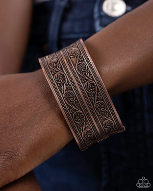 Eclectic European Copper HInged Bracelet