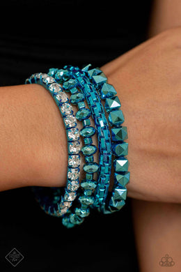 Punk Pattern Blue Bracelet