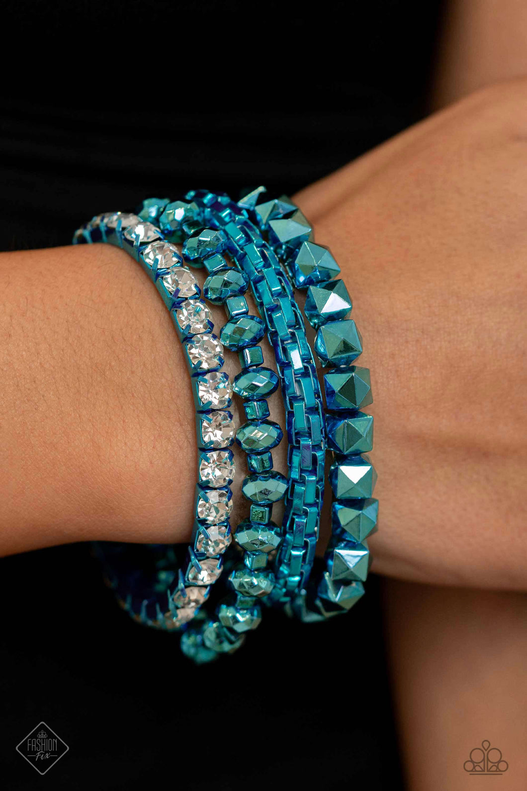 Punk Pattern Blue Bracelet
