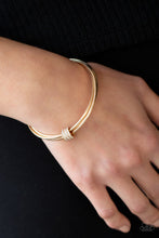 Load image into Gallery viewer, Roll out The Rhinestones Gold Bangle