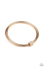 Load image into Gallery viewer, Roll out The Rhinestones Gold Bangle