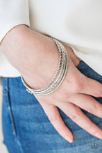 Load image into Gallery viewer, Subtle Shimmer White Bangles