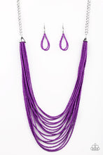 Load image into Gallery viewer, Peacefully Pacific Purple Seed Bead Necklace