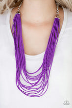 Load image into Gallery viewer, Peacefully Pacific Purple Seed Bead Necklace
