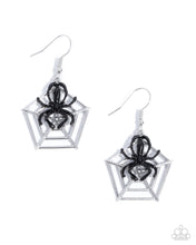 Load image into Gallery viewer, Spiderweb Statement Black Earrings