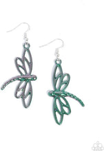 Load image into Gallery viewer, Dapper Dragonfly Green Earrings