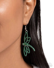 Load image into Gallery viewer, Dapper Dragonfly Green Earrings