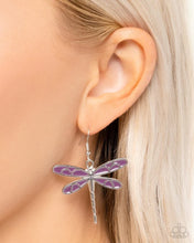 Load image into Gallery viewer, Dragonfly Descent Purple Earrings