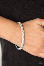 Load image into Gallery viewer, Decked Out in Diamonds White Bangle