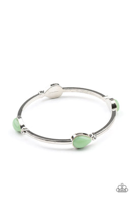 Dewdrops Dancing Green Bangle