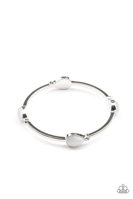 Dewdrop Dancing White Bangle