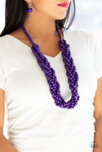 Load image into Gallery viewer, Tahiti Tropic Purple Wood Necklace