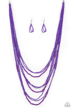 Load image into Gallery viewer, Totally Tonga Purple Seed Bead Necklace