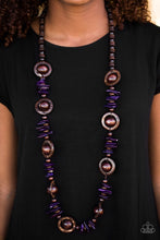 Load image into Gallery viewer, Tropical Tango Purple Wood Necklace