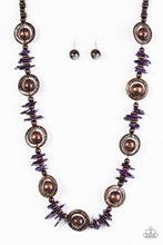 Load image into Gallery viewer, Tropical Tango Purple Wood Necklace