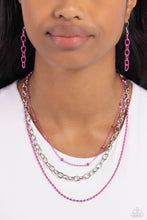 Load image into Gallery viewer, Mardi Gras Mayhem Pink Necklace
