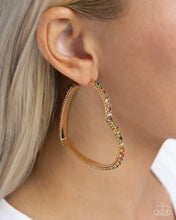 Load image into Gallery viewer, Halftime Hearts Multi/Gold Hoop Earrings