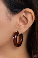 Load image into Gallery viewer, Glassy Gaze Brown Acrylic Earrings