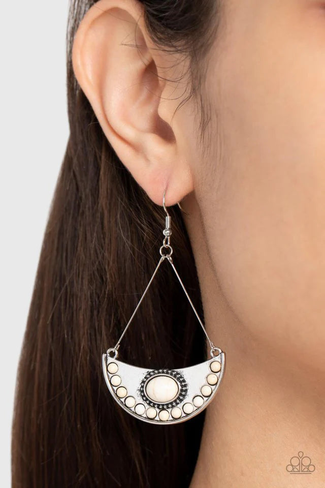 Canyon Canoe Ride White Earrings