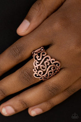 Dizzying Demure Copper Ring