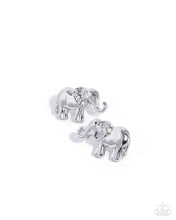 Load image into Gallery viewer, Elephant Eloquence Silver Post Earrings