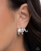 Load image into Gallery viewer, Elephant Eloquence Silver Post Earrings