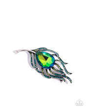 Load image into Gallery viewer, Peacock Pedigree Green Brooch