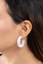 Load image into Gallery viewer, Glassy Glaze White Hoop Earrings
