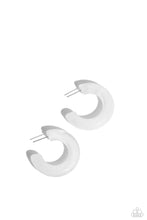 Load image into Gallery viewer, Glassy Glaze White Hoop Earrings