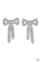 Load image into Gallery viewer, Just BOW With It White Earrings