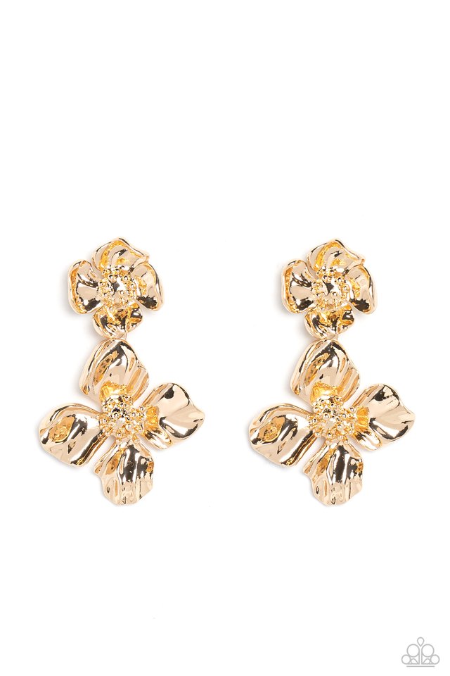 Glided Grace Gold Post Earrings