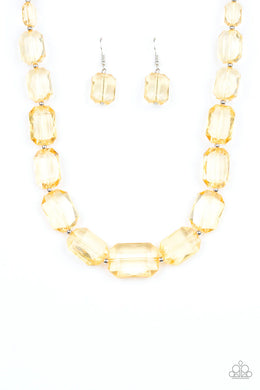 Ice Versa Yellow Acrylic Necklace