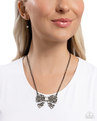 Bewitching Bow Black Necklace