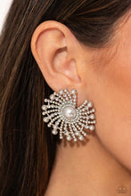 Load image into Gallery viewer, Fancy Fireworks white Post Earrings