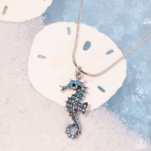 Load image into Gallery viewer, Seahorse Shanty Blue Necklace