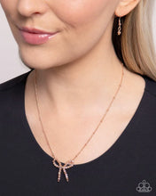 Load image into Gallery viewer, Bridesmaid Bow Rose Gold Necklace