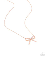Load image into Gallery viewer, Bridesmaid Bow Rose Gold Necklace