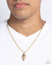Load image into Gallery viewer, Wolf Warrior Gold Men’s Necklace