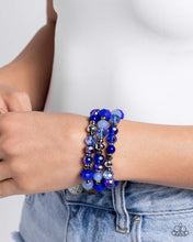 Load image into Gallery viewer, Stack of GLASS Blue Bracelet