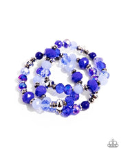 Load image into Gallery viewer, Stack of GLASS Blue Bracelet