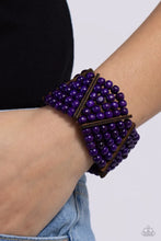 Load image into Gallery viewer, Way Off TROPIC Purple Wood Bracelet