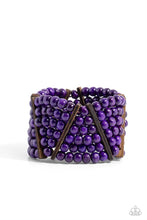 Load image into Gallery viewer, Way Off TROPIC Purple Wood Bracelet