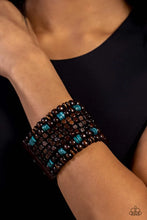 Load image into Gallery viewer, Tropical Time Zone Blue Wood Bracelet