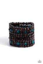 Load image into Gallery viewer, Tropical Time Zone Blue Wood Bracelet