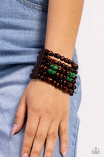 Load image into Gallery viewer, Paradise Palazzo Green Wood Bracelet