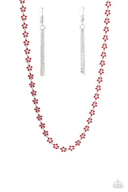 Floral Catwalk Red Necklace