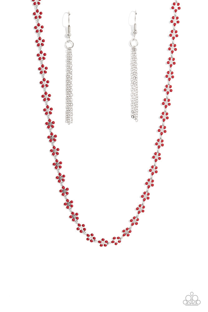 Floral Catwalk Red Necklace