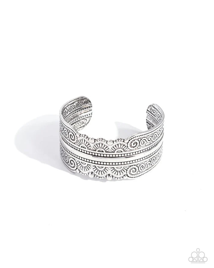 Into The Horizon Silver Cuff Bracelet