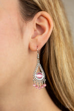 Load image into Gallery viewer, Give Me The Glow-Down Pink Earrings